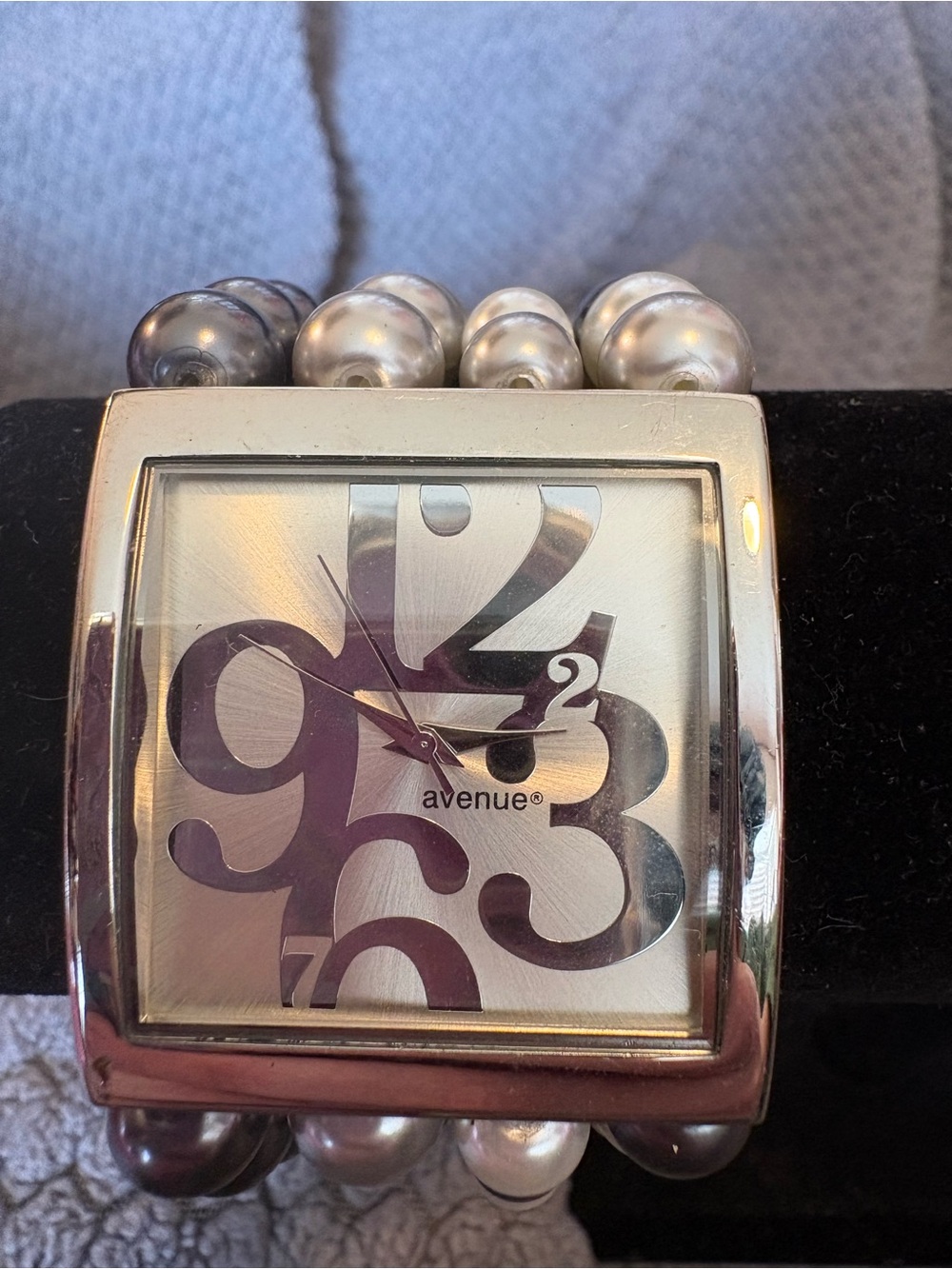 Avenue Silver Watch with Mixed Pearl Bracelet - Silver & Gray